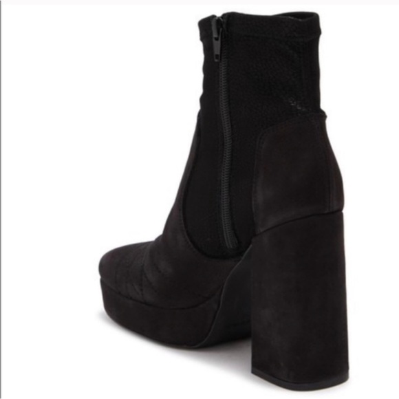 NWT Free People Suede Smyth Heeled Side Zip Black Booties Size 11 / 41 - Picture 4 of 8